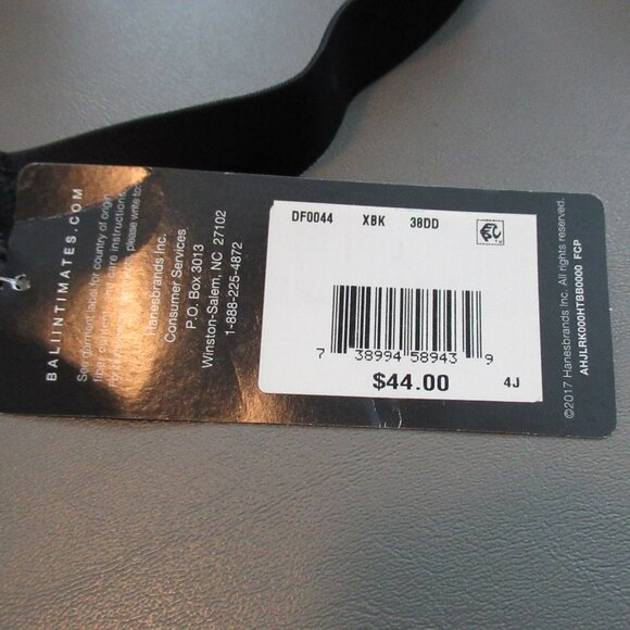 Bali Women's Double Support Back Smoothing Soft Wireless Bra, Black, 38DD - Picture 3 of 6